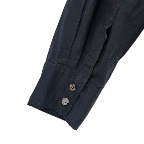 J. Crew Womens 14 Black Ruffle Button Up Shirt - Picture 5 of 10